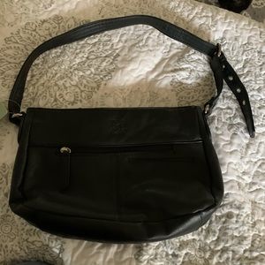 Black Leather Stone Mountain Purse